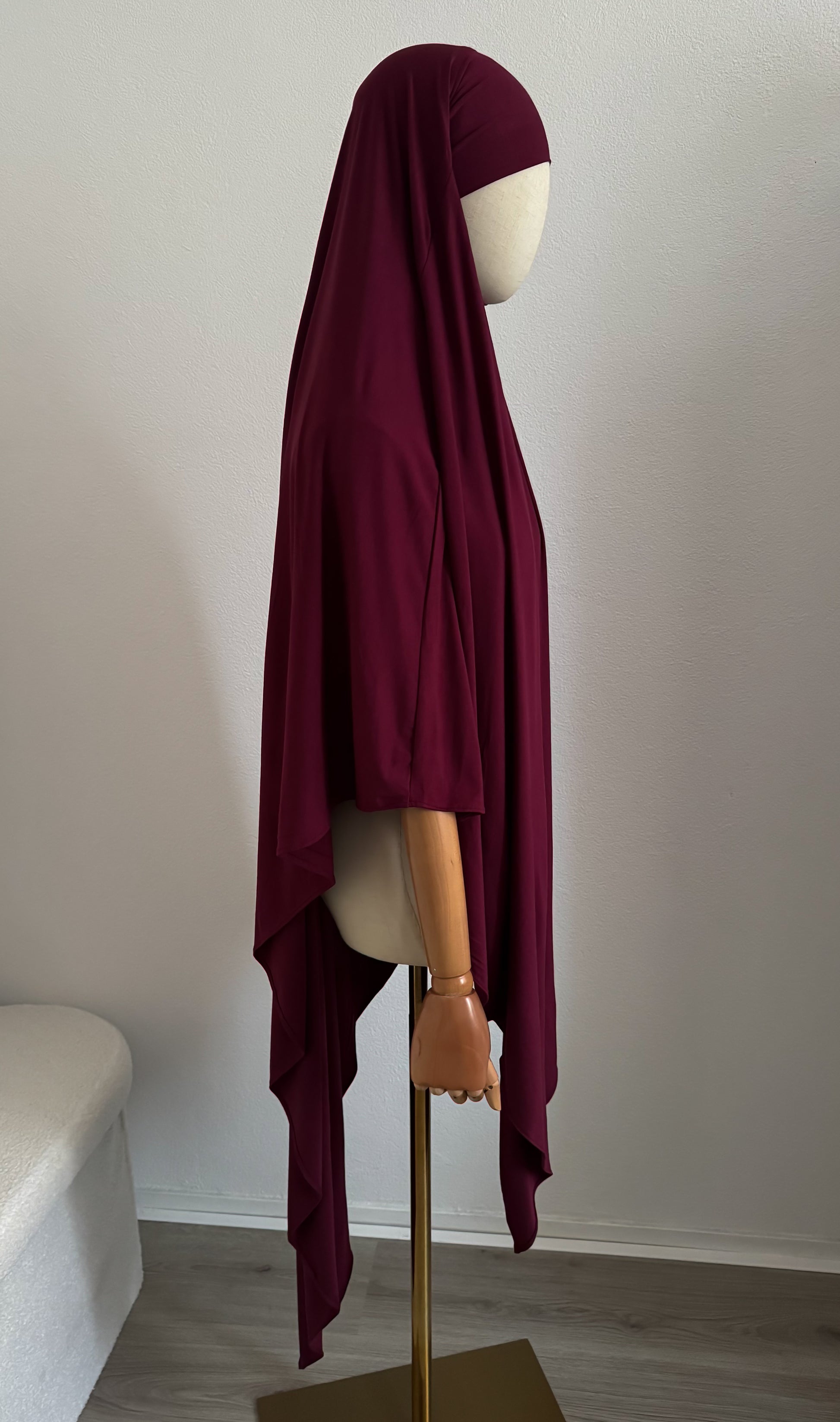 Khimar Jersey Bamboo - Bordeaux - Gamila Muslimah