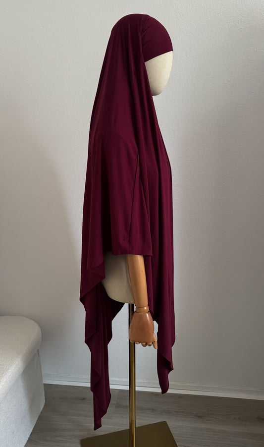Khimar Jersey Bamboo - Bordeaux - Gamila Muslimah