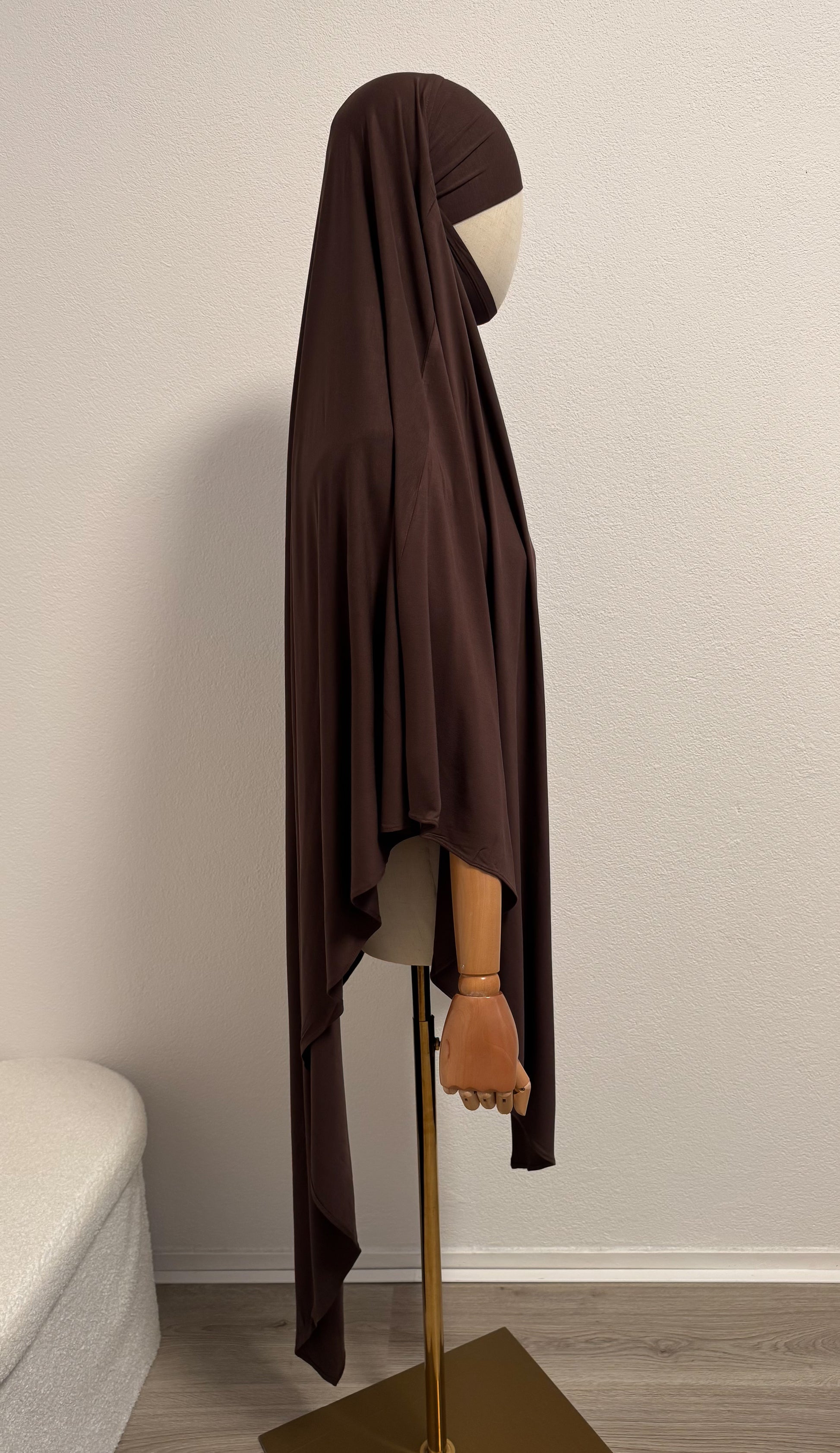 Khimar Jersey Bamboo - Chocolate - Gamila Muslimah