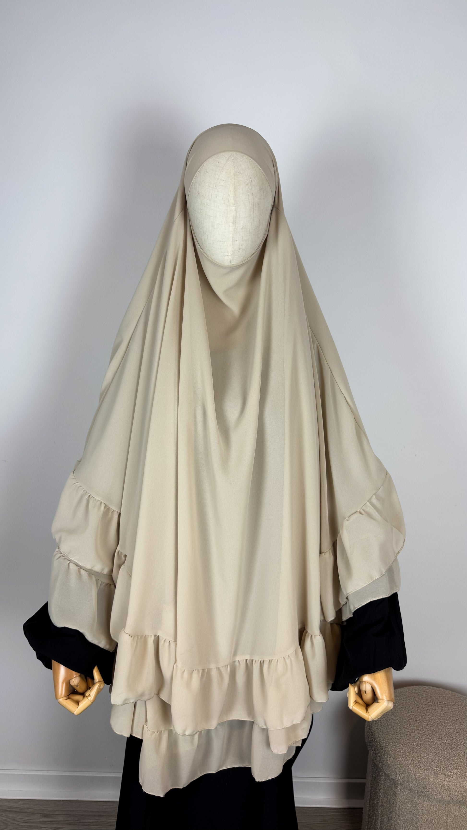 Khimar Mousline - Beige - Gamila Muslimah