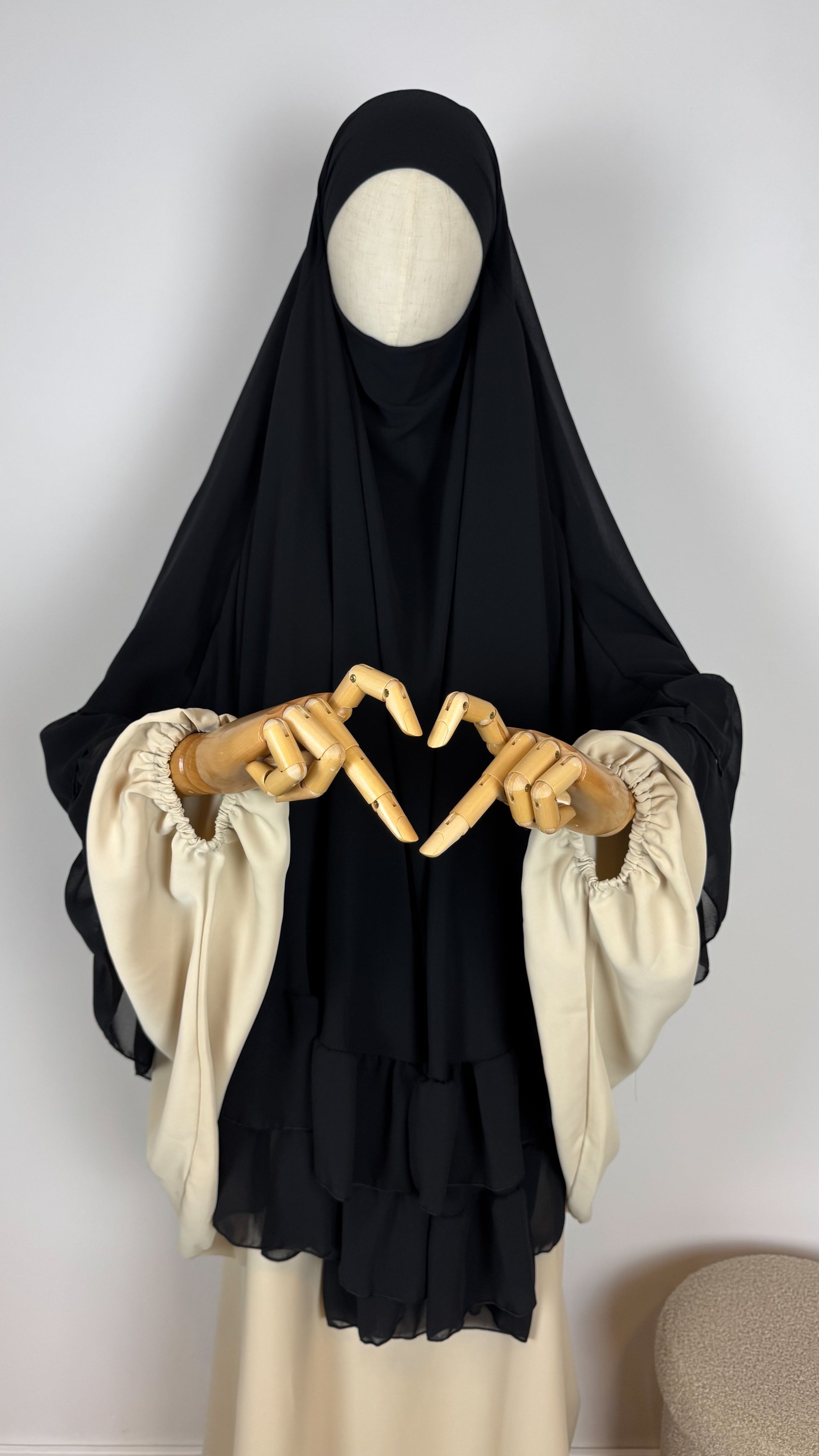 Khimar Mousline - Black - Gamila Muslimah