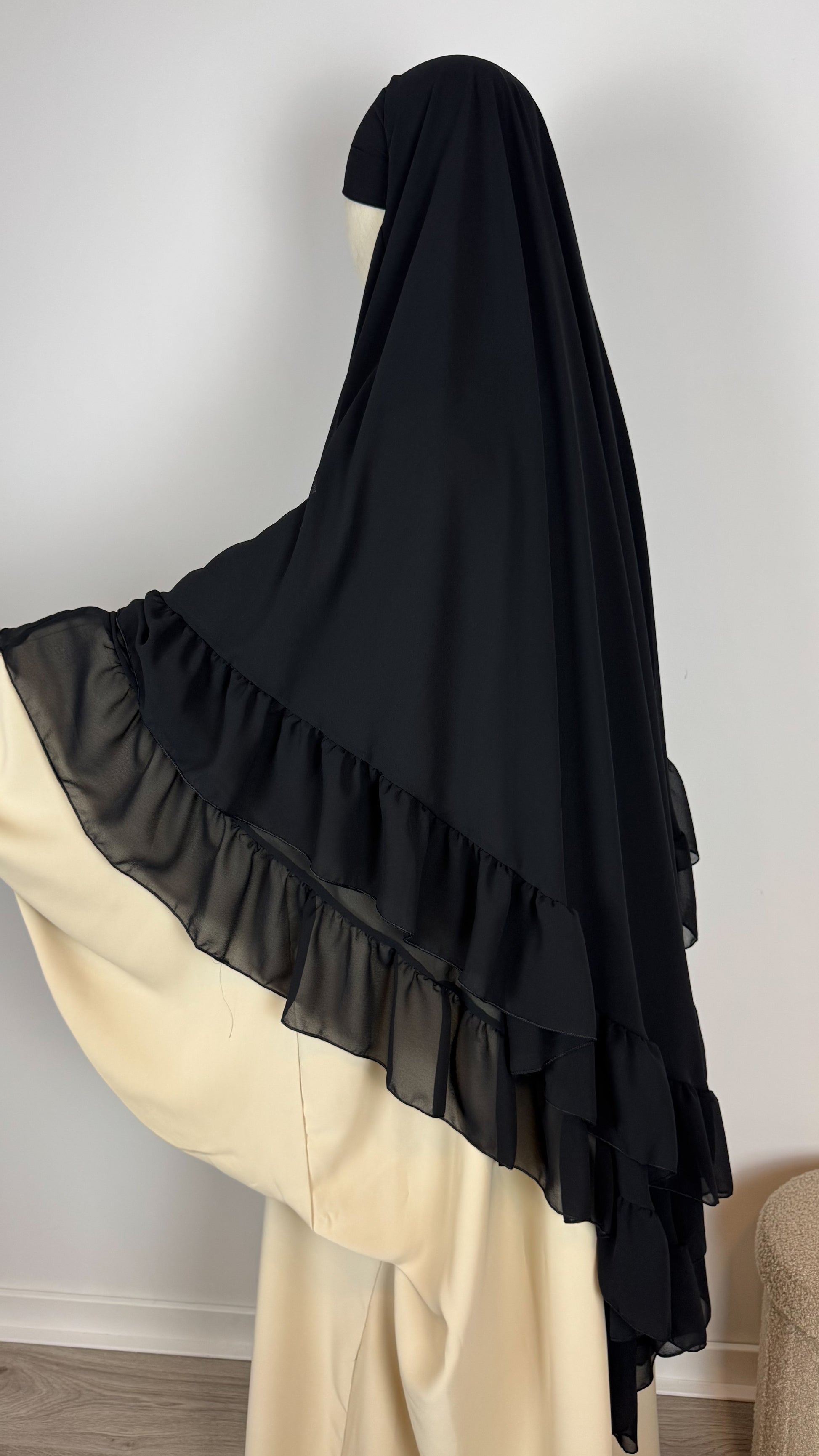 Khimar Mousline - Black - Gamila Muslimah
