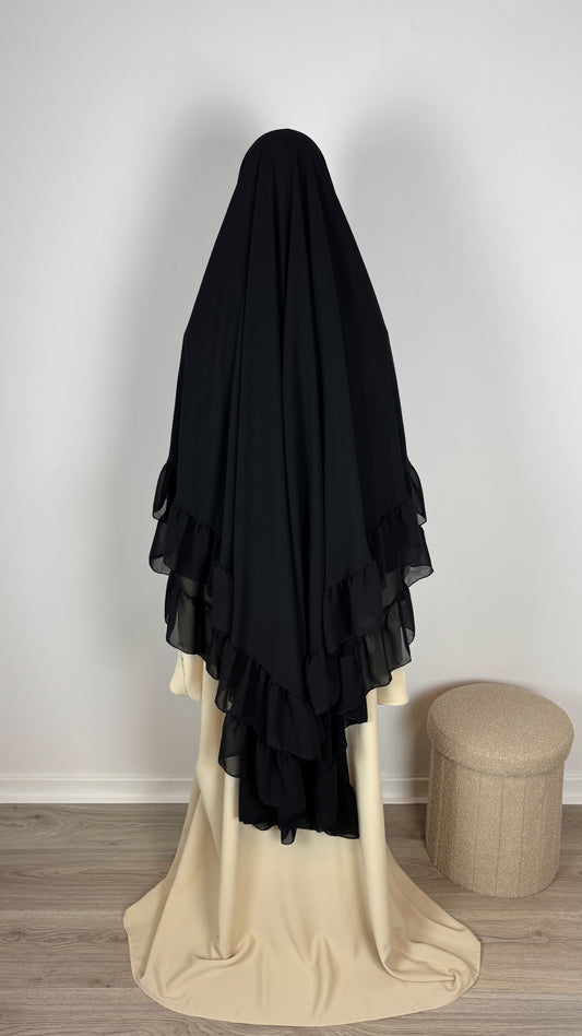 Khimar Mousline - Black - Gamila Muslimah