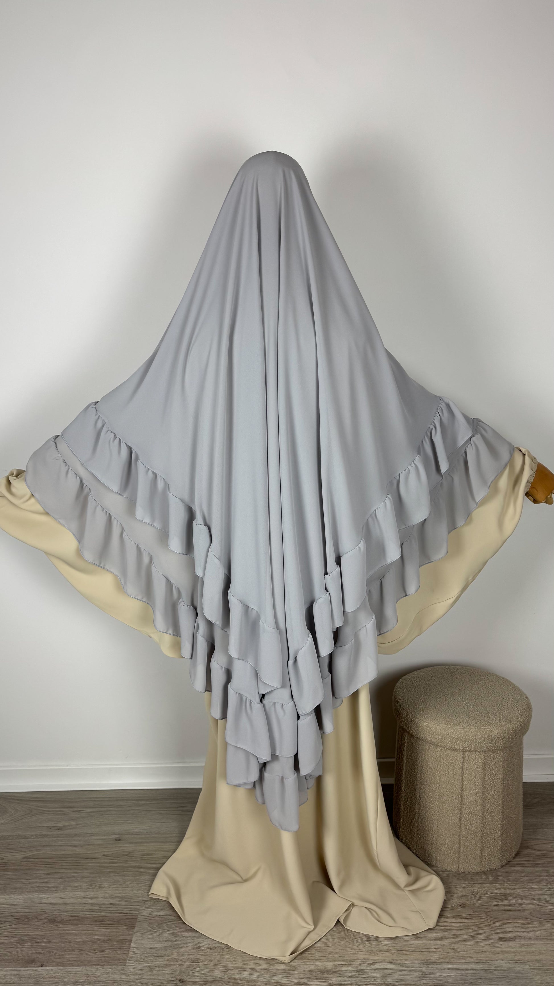 Khimar Mousline - Light Grey - Gamila Muslimah