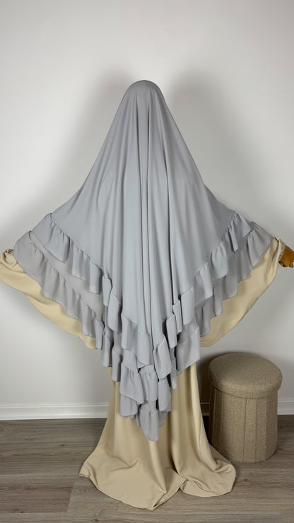 Khimar Mousline - Light Grey - Gamila Muslimah