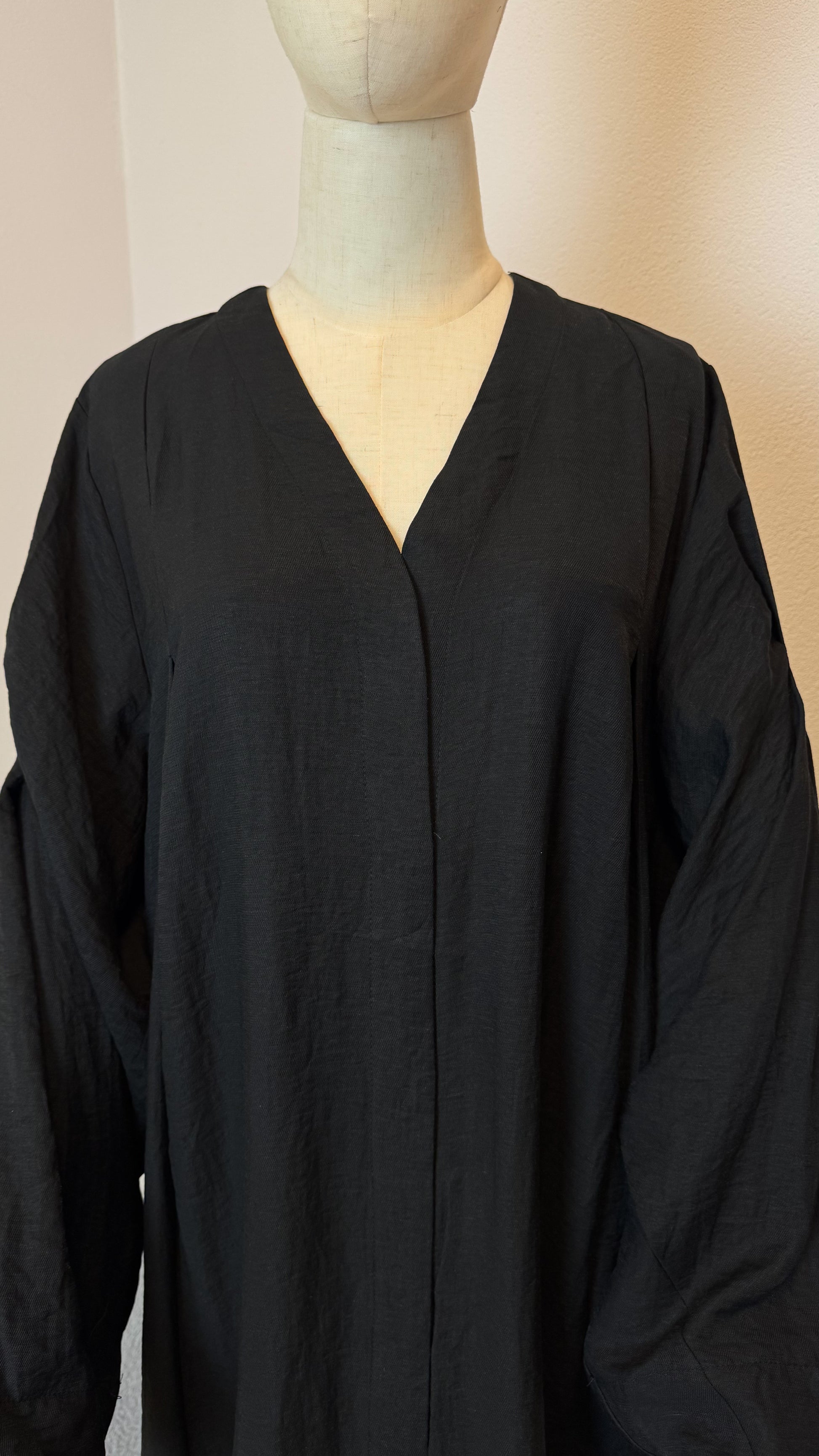 Kimono Lina Viscose & Linen - Black - Gamila Muslimah