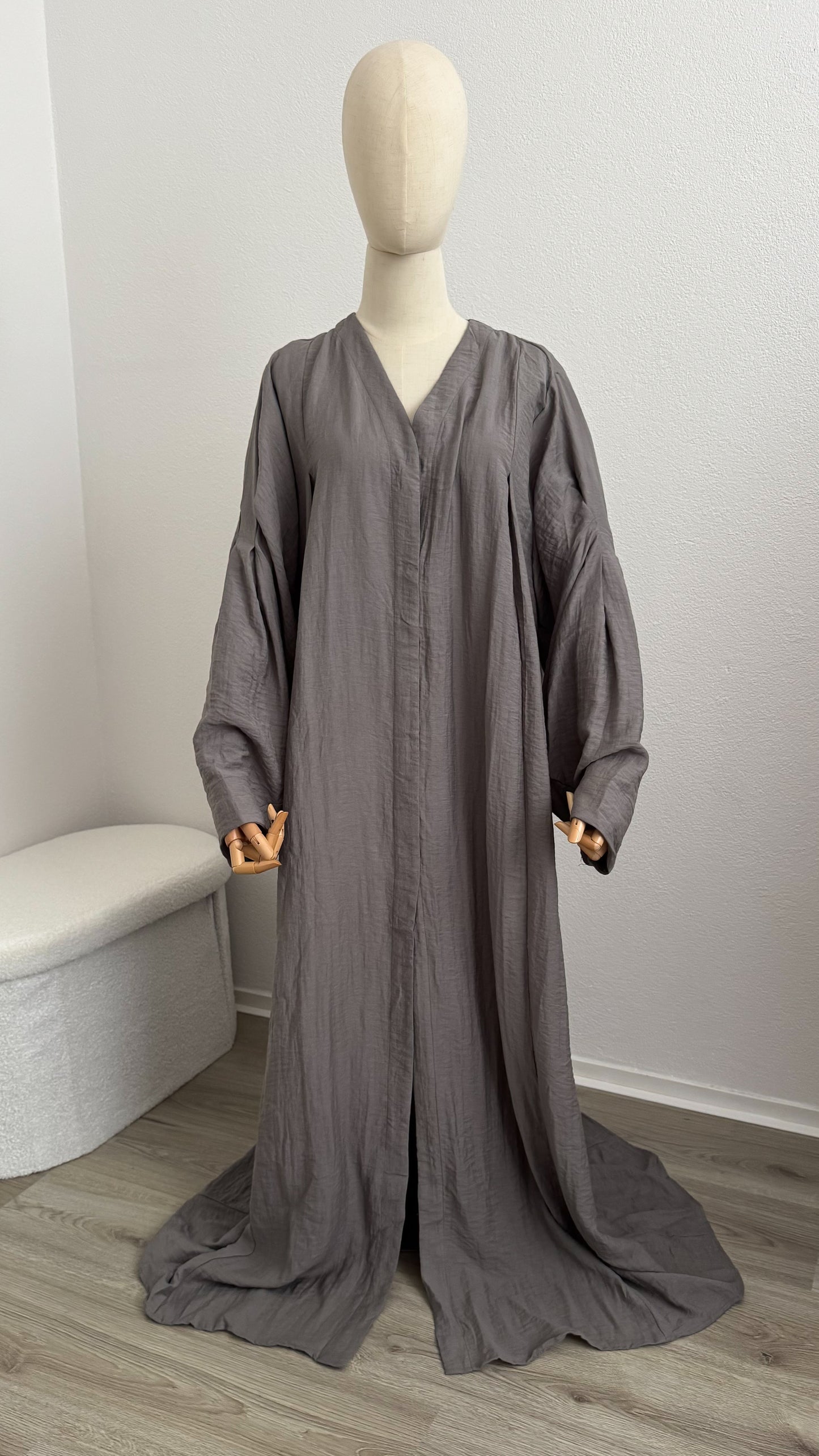 Kimono Lina Viscose & Linen - Grey - Gamila Muslimah
