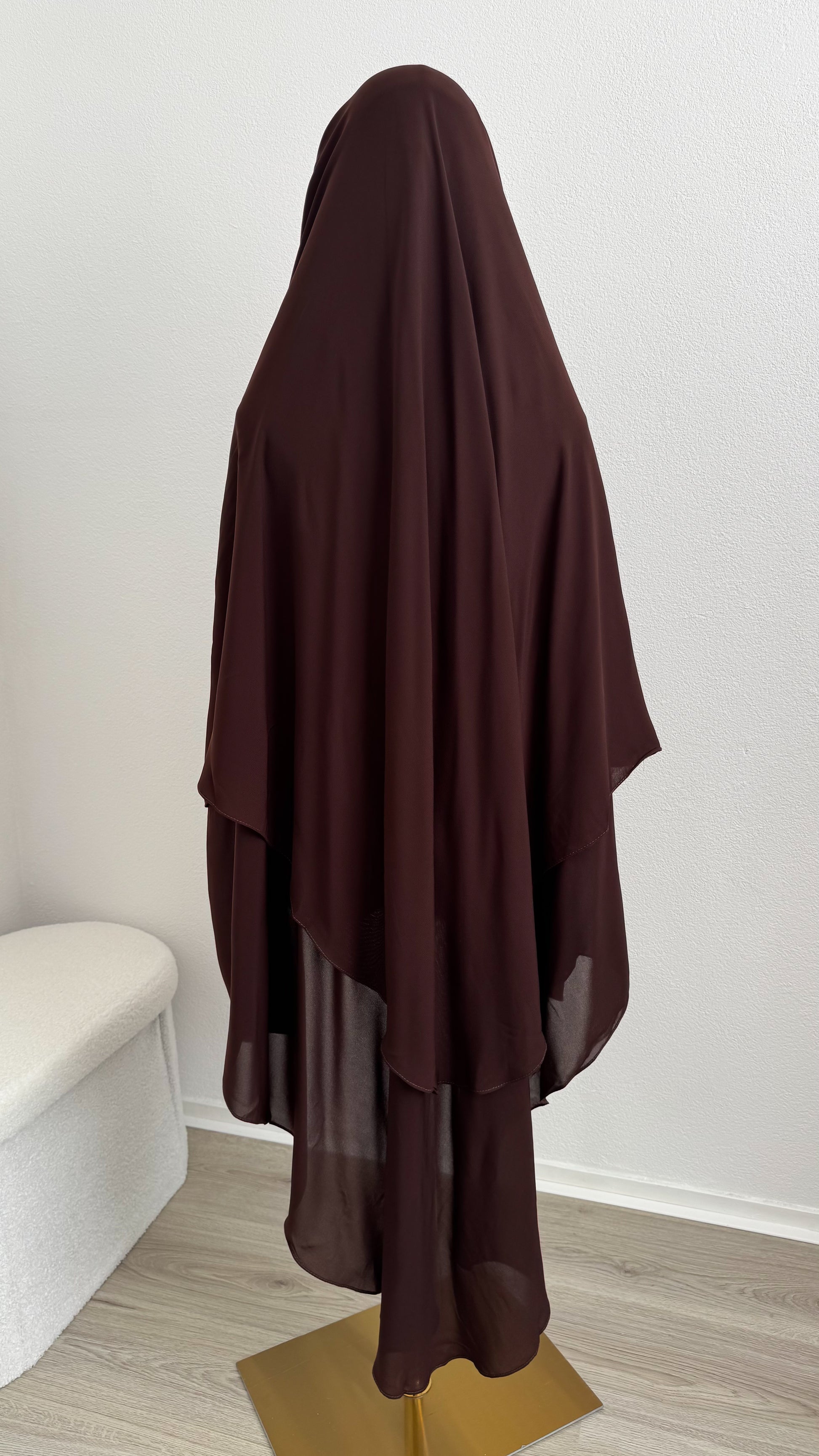 Maxi Niqab Khadija with Flap and Clips - Chocolate - Gamila Muslimah