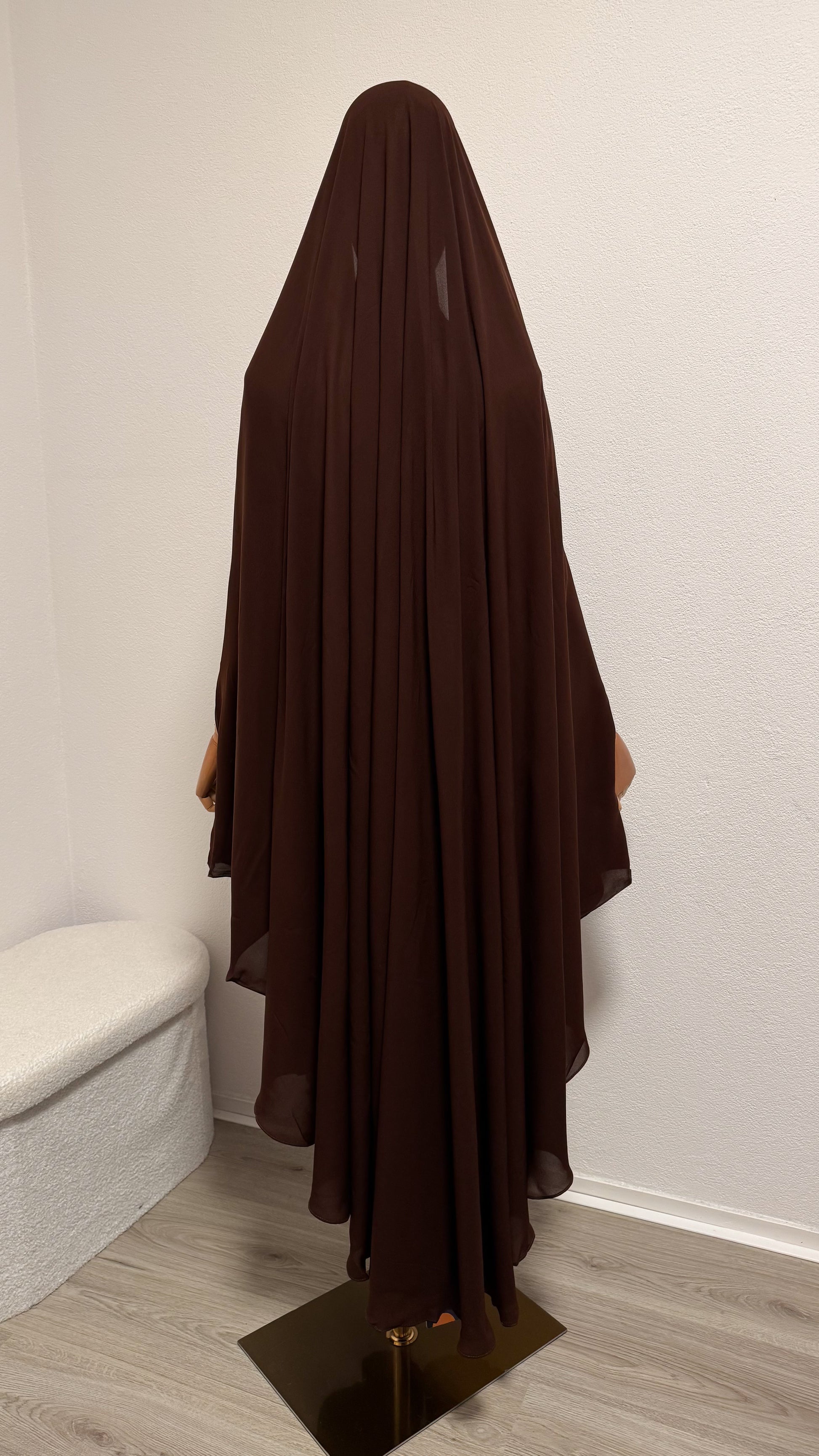 Muslimah Overhead Cape with elastic - Chocolate - Gamila Muslimah