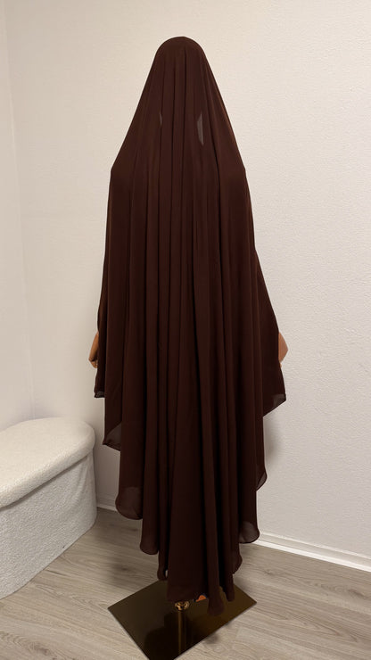 Muslimah Overhead Cape with elastic - Chocolate - Gamila Muslimah