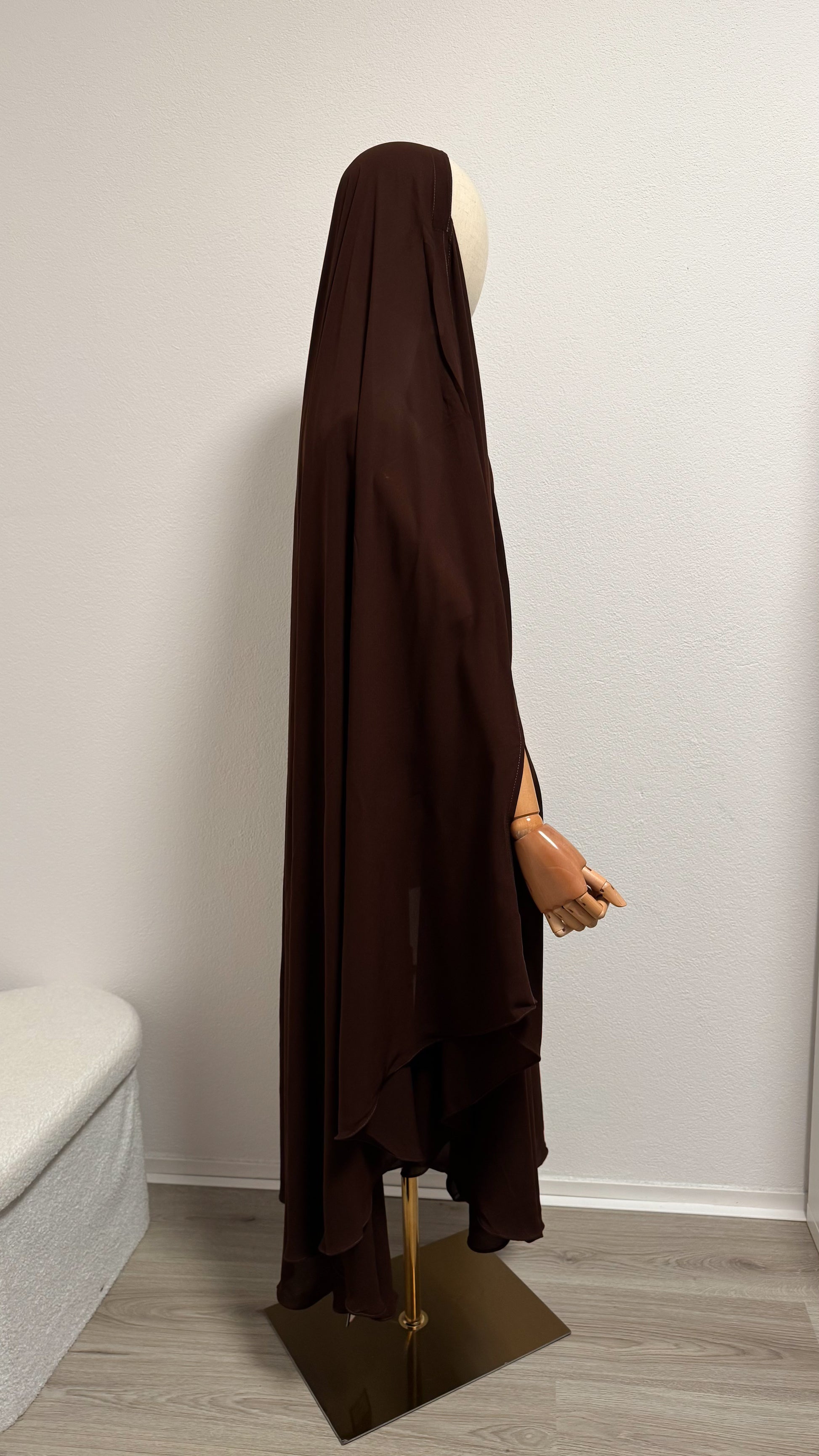 Muslimah Overhead Cape with elastic - Chocolate - Gamila Muslimah