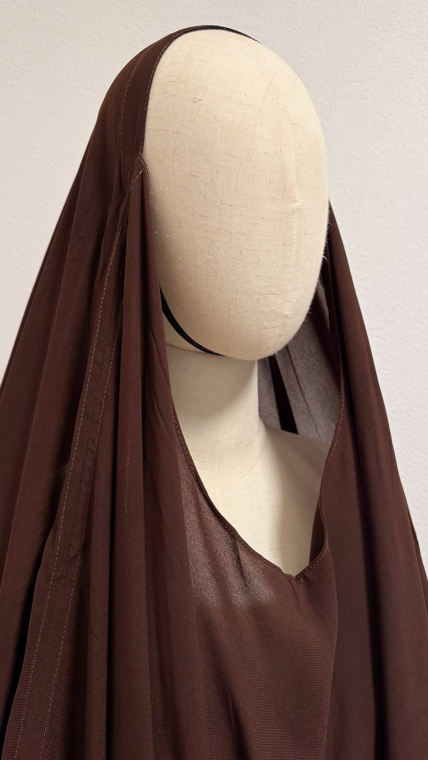 Muslimah Overhead Cape with elastic - Chocolate - Gamila Muslimah