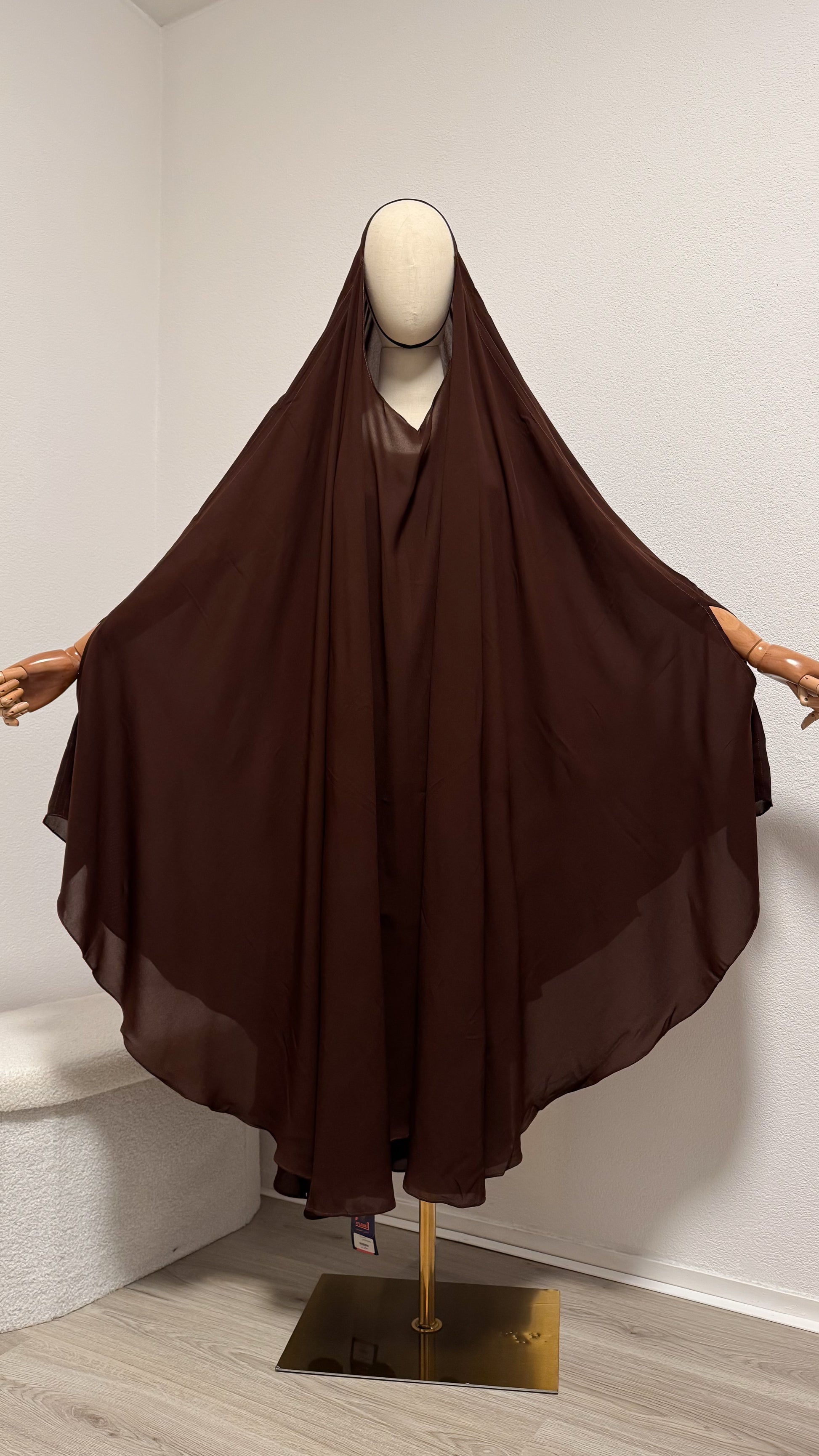 Muslimah Overhead Cape with elastic - Chocolate - Gamila Muslimah