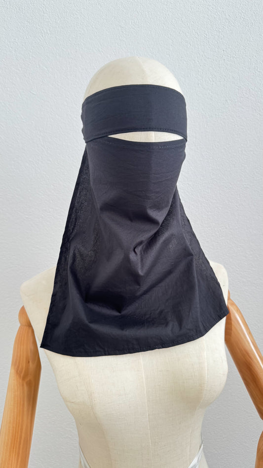 Natural Fabric - Niqab 2 pieces - Cotton - Black - Gamila Muslimah