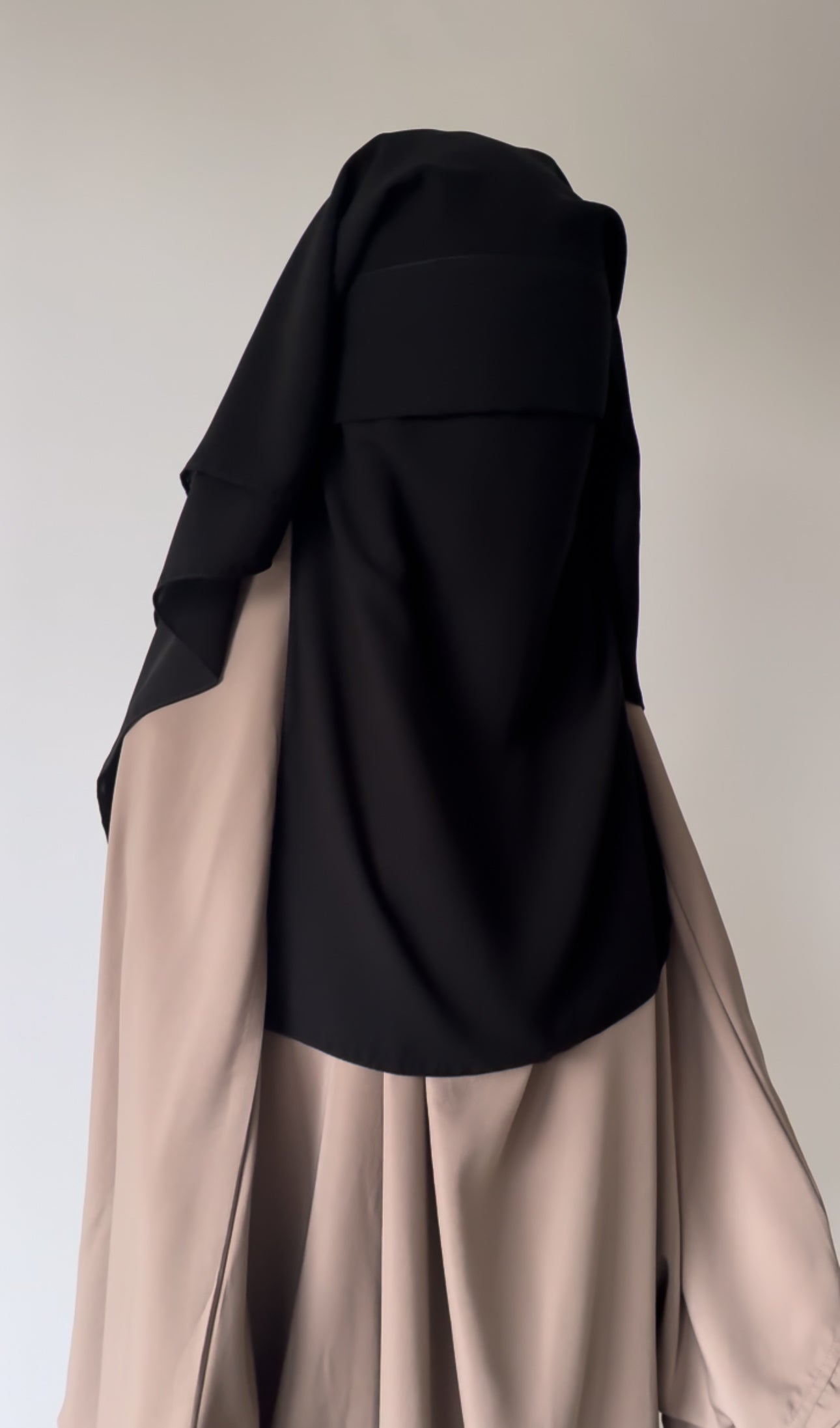 Niqab 2 layers with flap Black - Gamila Muslimah