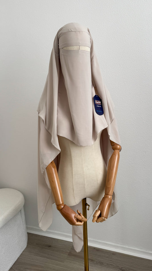 Niqab Aisha- with nose string - Cream - Gamila Muslimah