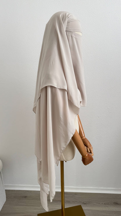 Niqab Aisha- with nose string - Cream - Gamila Muslimah