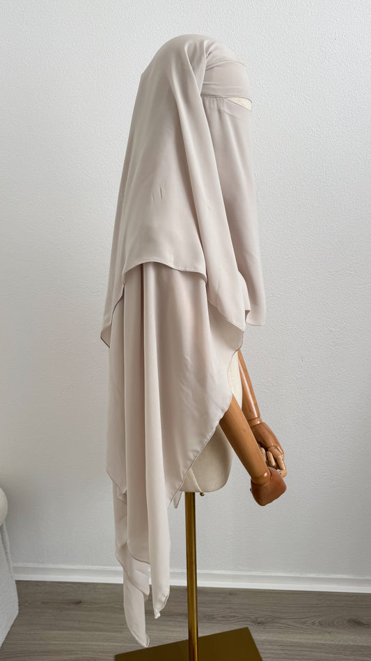 Niqab Aisha- with nose string - Cream - Gamila Muslimah