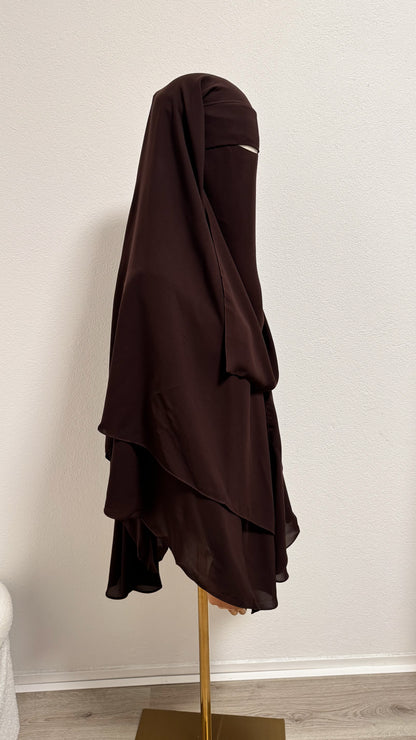 Niqab Asiyah with clips - Chocolate - Gamila Muslimah