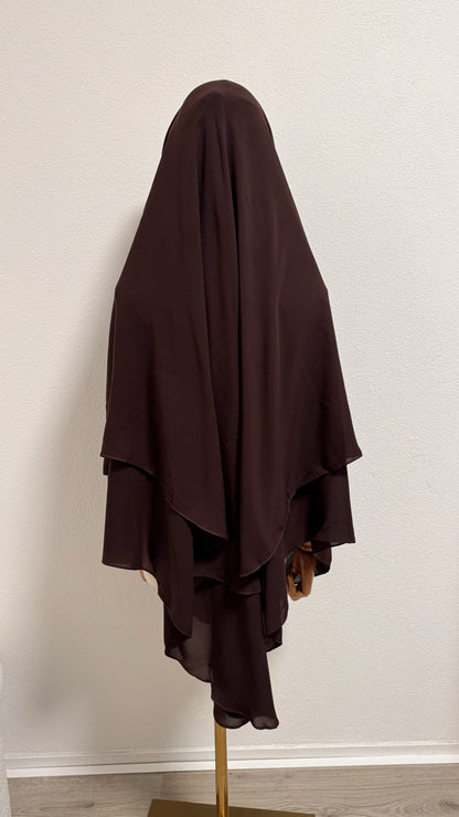 Niqab Asiyah with clips - Chocolate - Gamila Muslimah