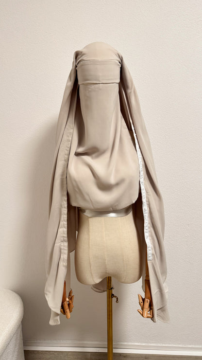 Niqab Asiyah with clips - Cream - Gamila Muslimah