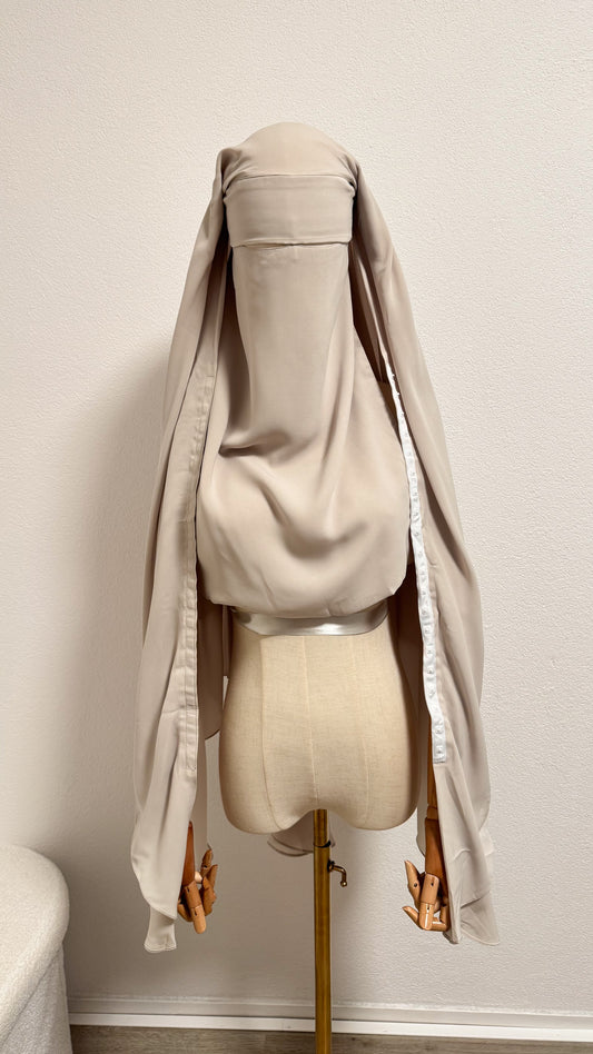 Niqab Asiyah with clips - Cream - Gamila Muslimah