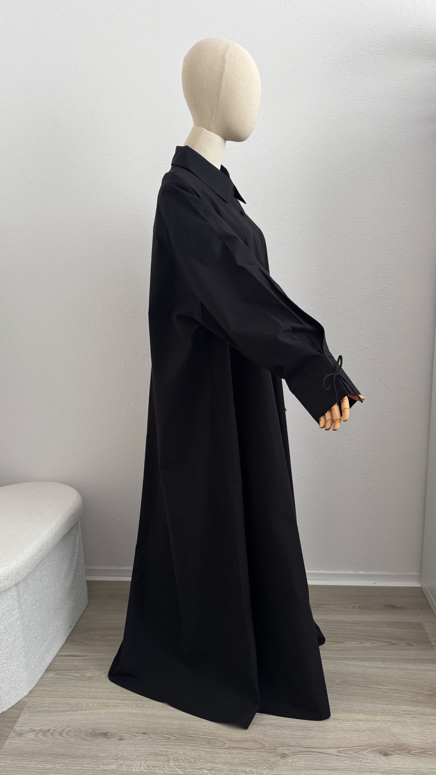 Qameesa Abaya 100% Cotton - Black - Gamila Muslimah