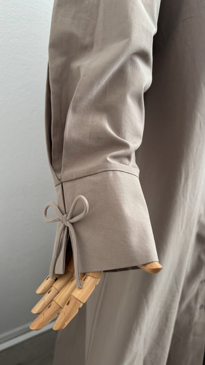 Qameesa Abaya 100% Cotton - Taupe - Gamila Muslimah