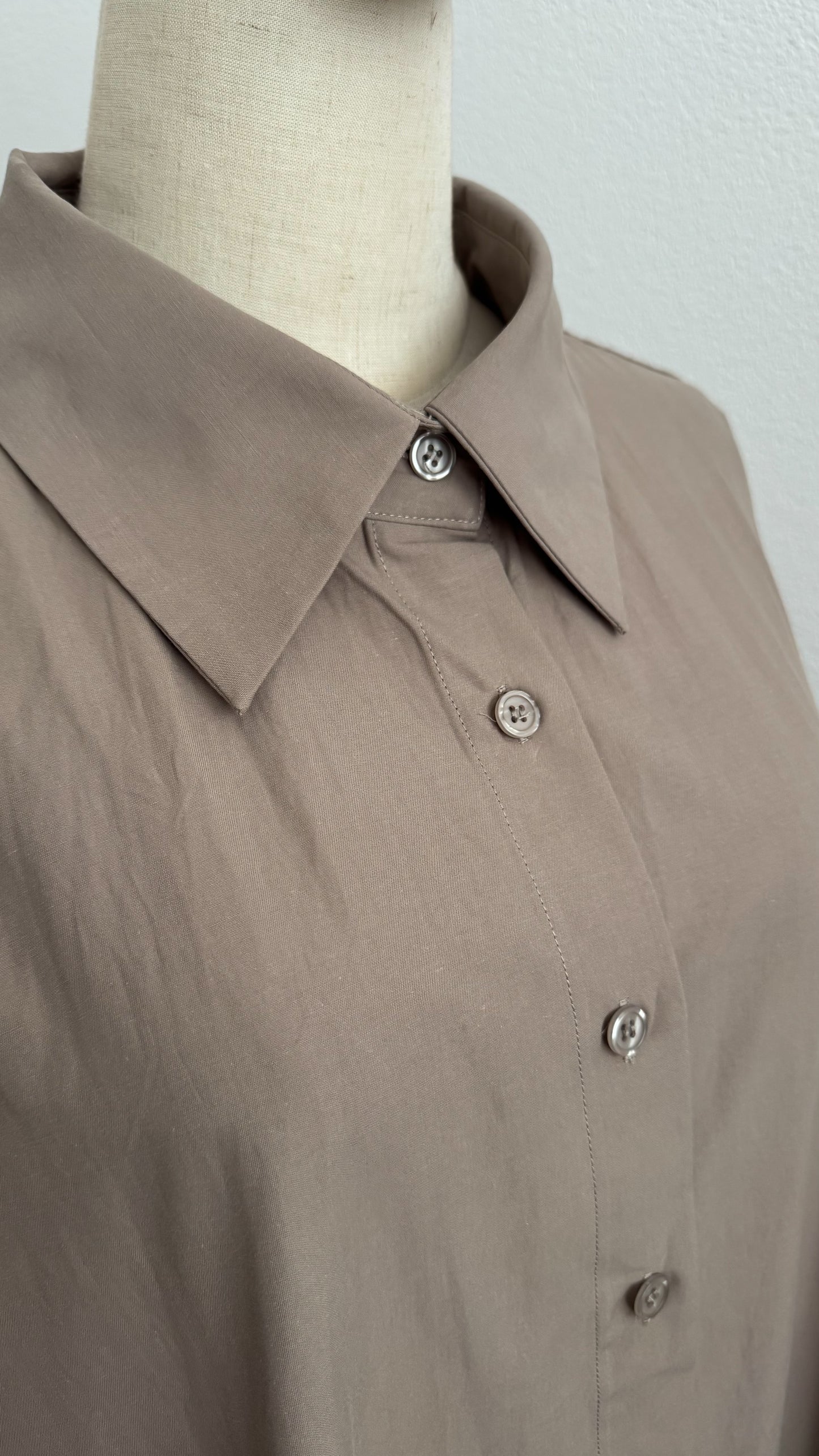 Qameesa Abaya 100% Cotton - Taupe - Gamila Muslimah