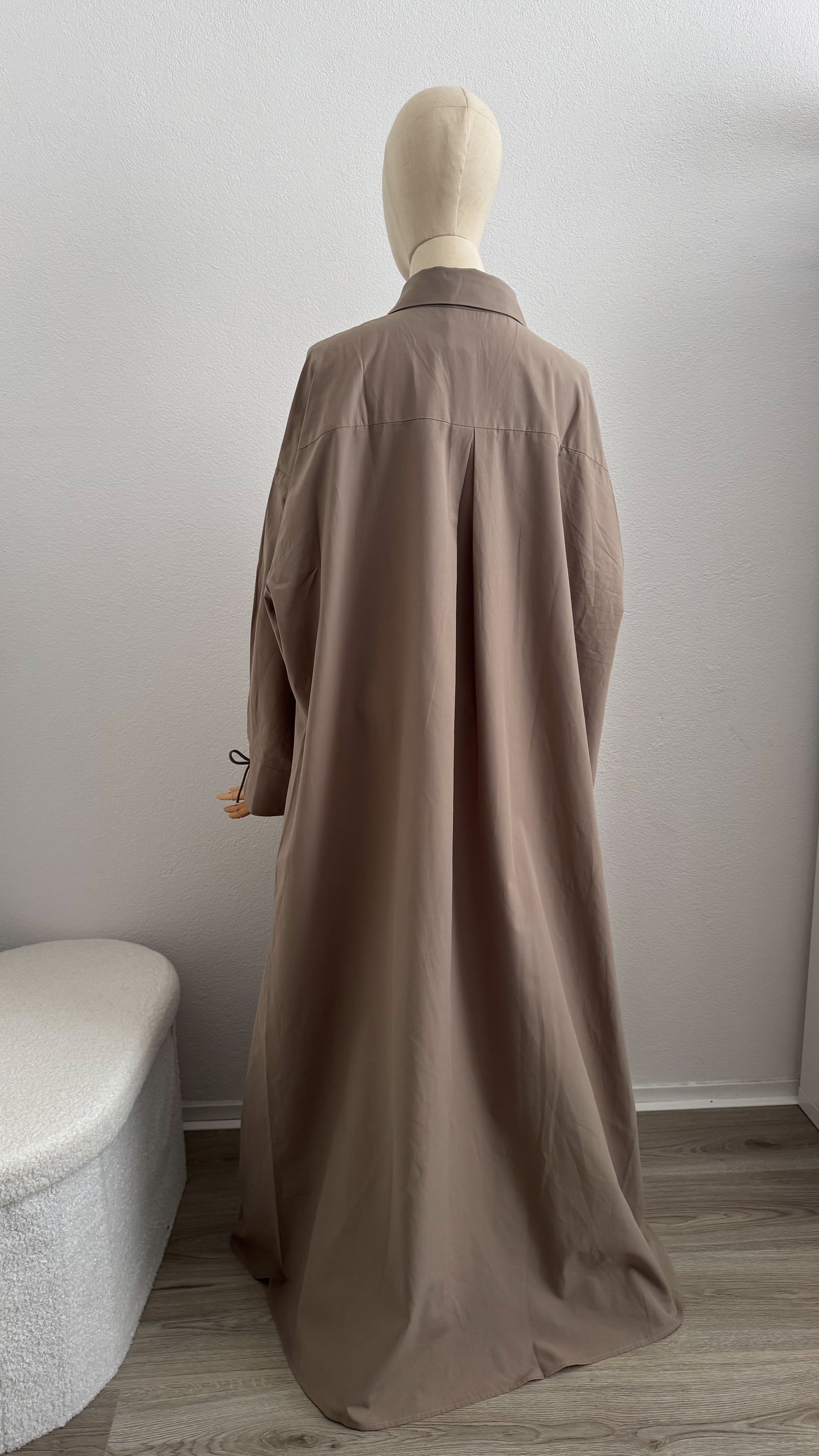 Qameesa Abaya 100% Cotton - Taupe - Gamila Muslimah
