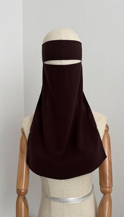 Simple Niqab Pinch Style- Chocolate - Gamila Muslimah