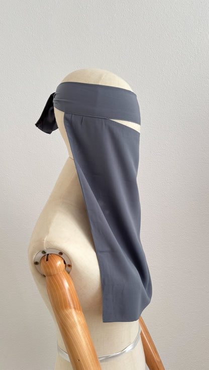 Simple Niqab Pinch Style- Dark Grey - Gamila Muslimah