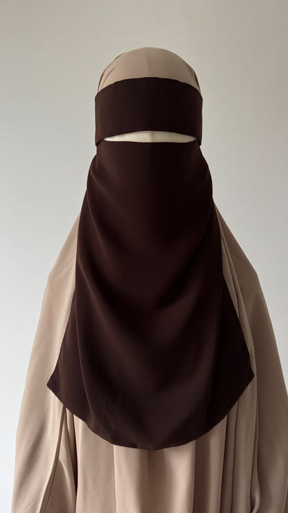 Simple Niqab with flap - Chocolate - Gamila Muslimah