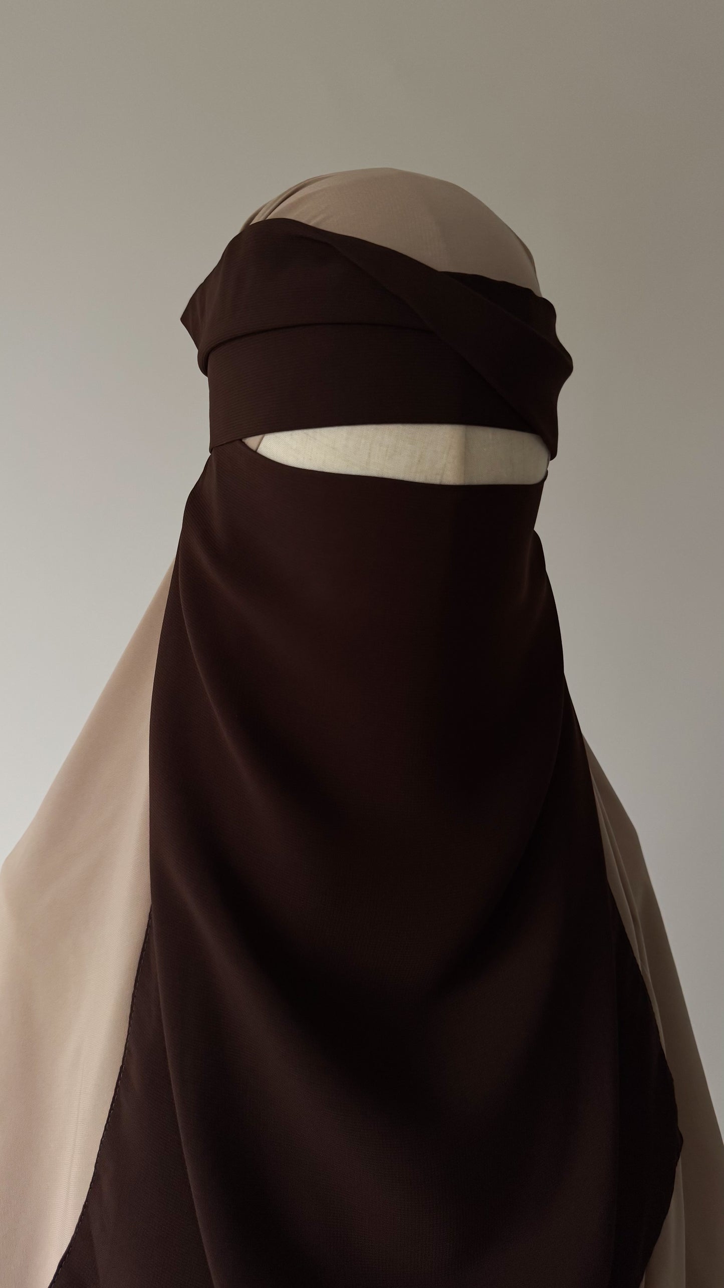 Simple Niqab with flap - Chocolate - Gamila Muslimah