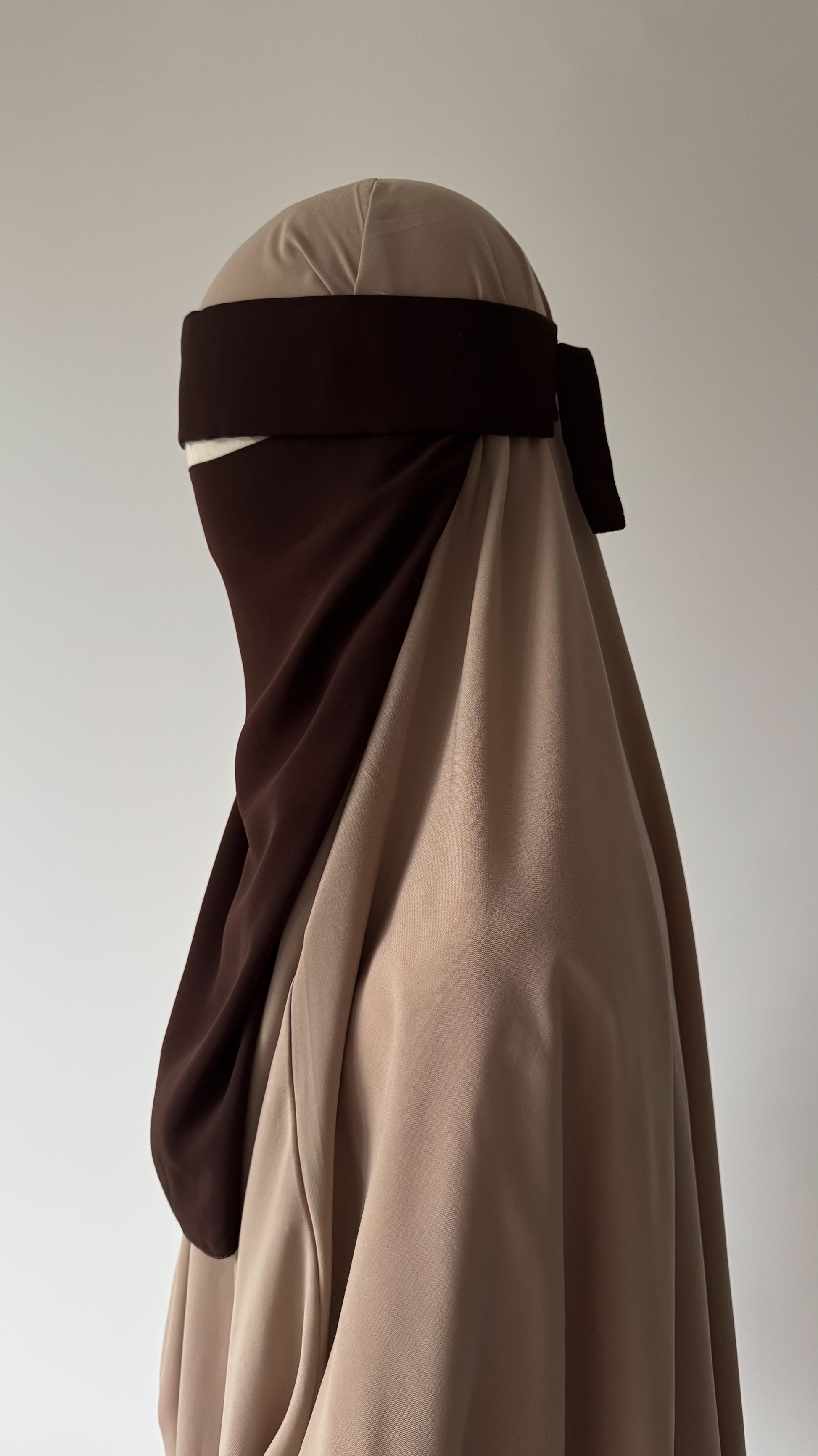 Simple Niqab with flap - Chocolate - Gamila Muslimah