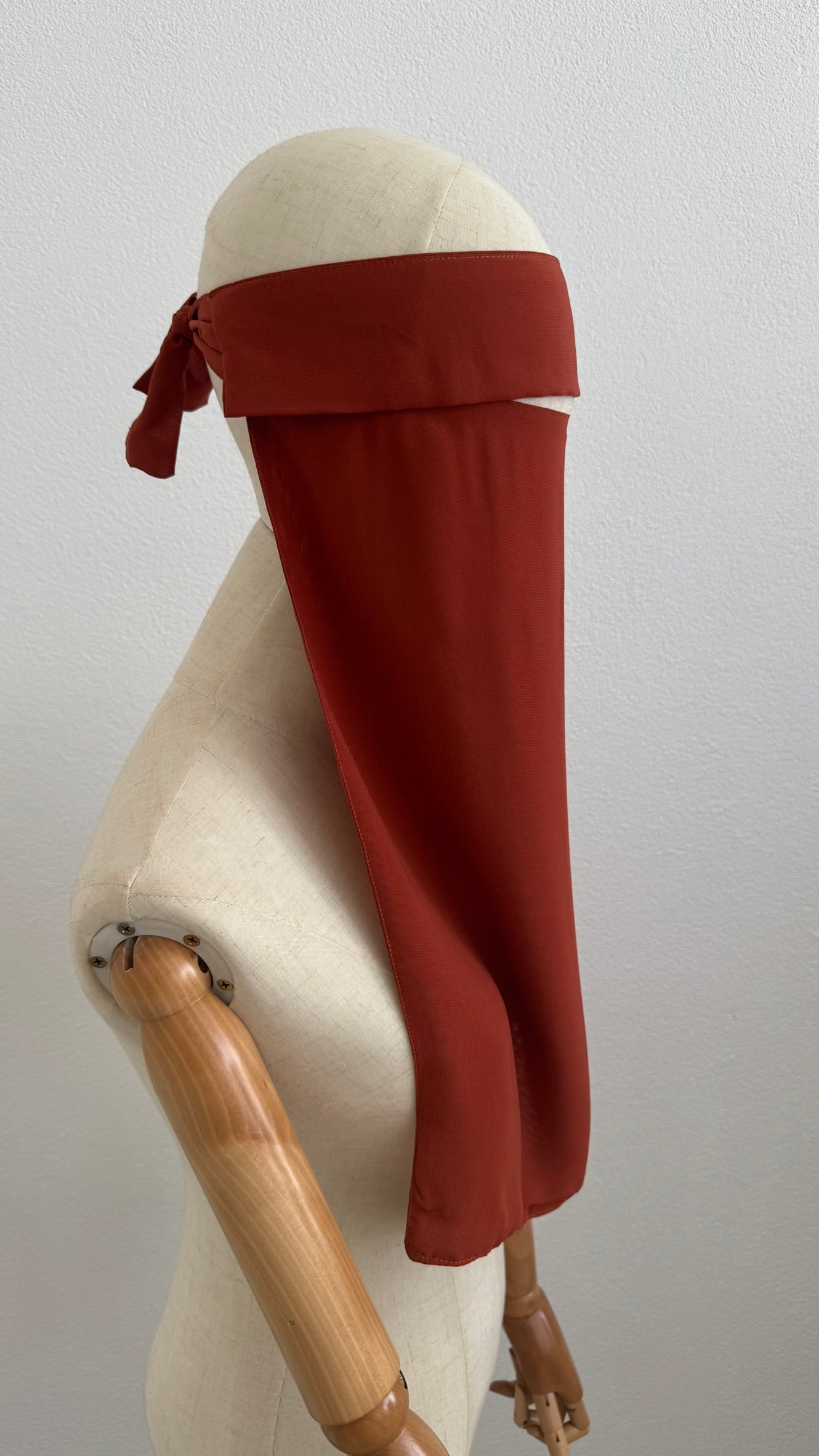 Simple Niqab with flap - Red- Brown - Gamila Muslimah