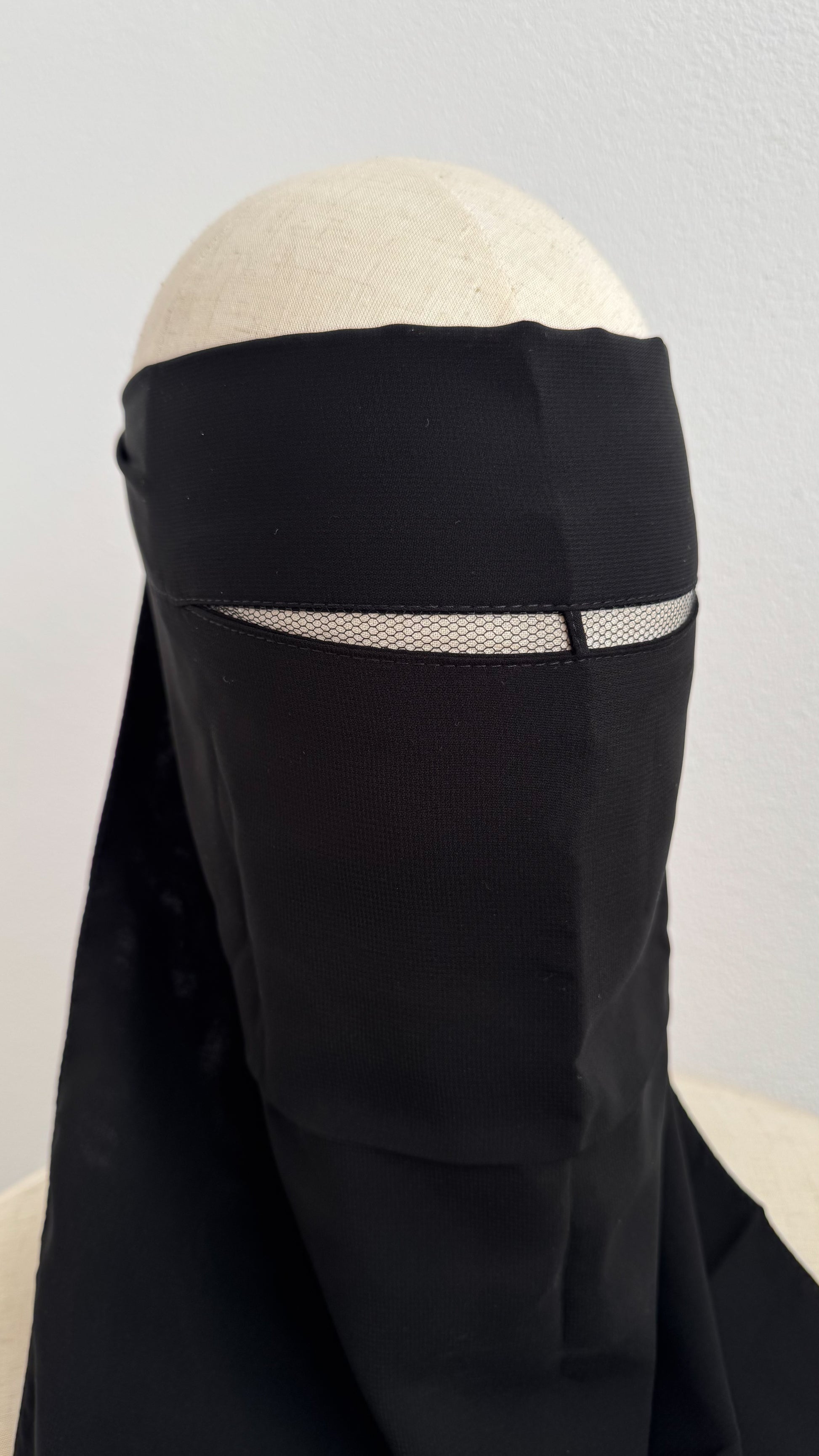 Simple Niqab with nose string - Black - Gamila Muslimah